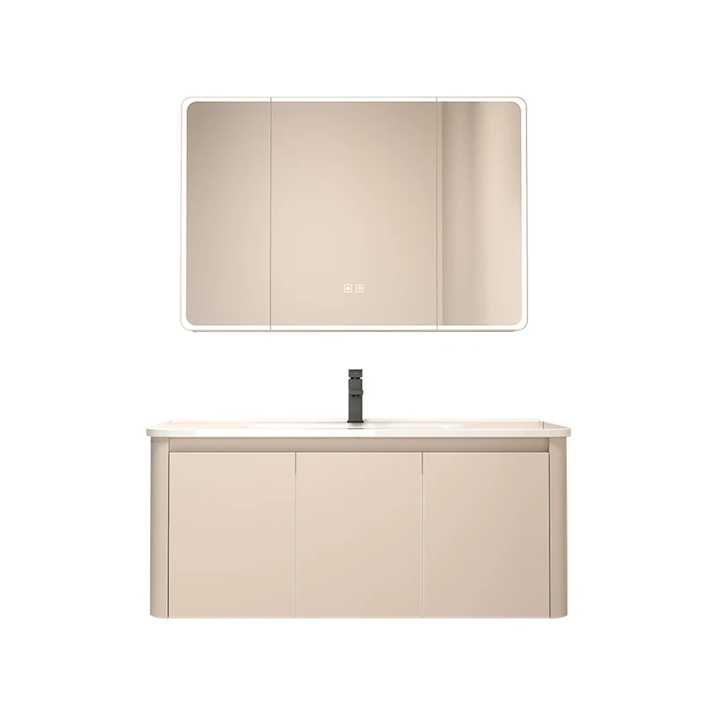 

Cream Wind Space Aluminum Bathroom Cabinet Combination Toilet Ceramic Integrated Basin Washbasin Cabinet WashbasinBasinWashstand