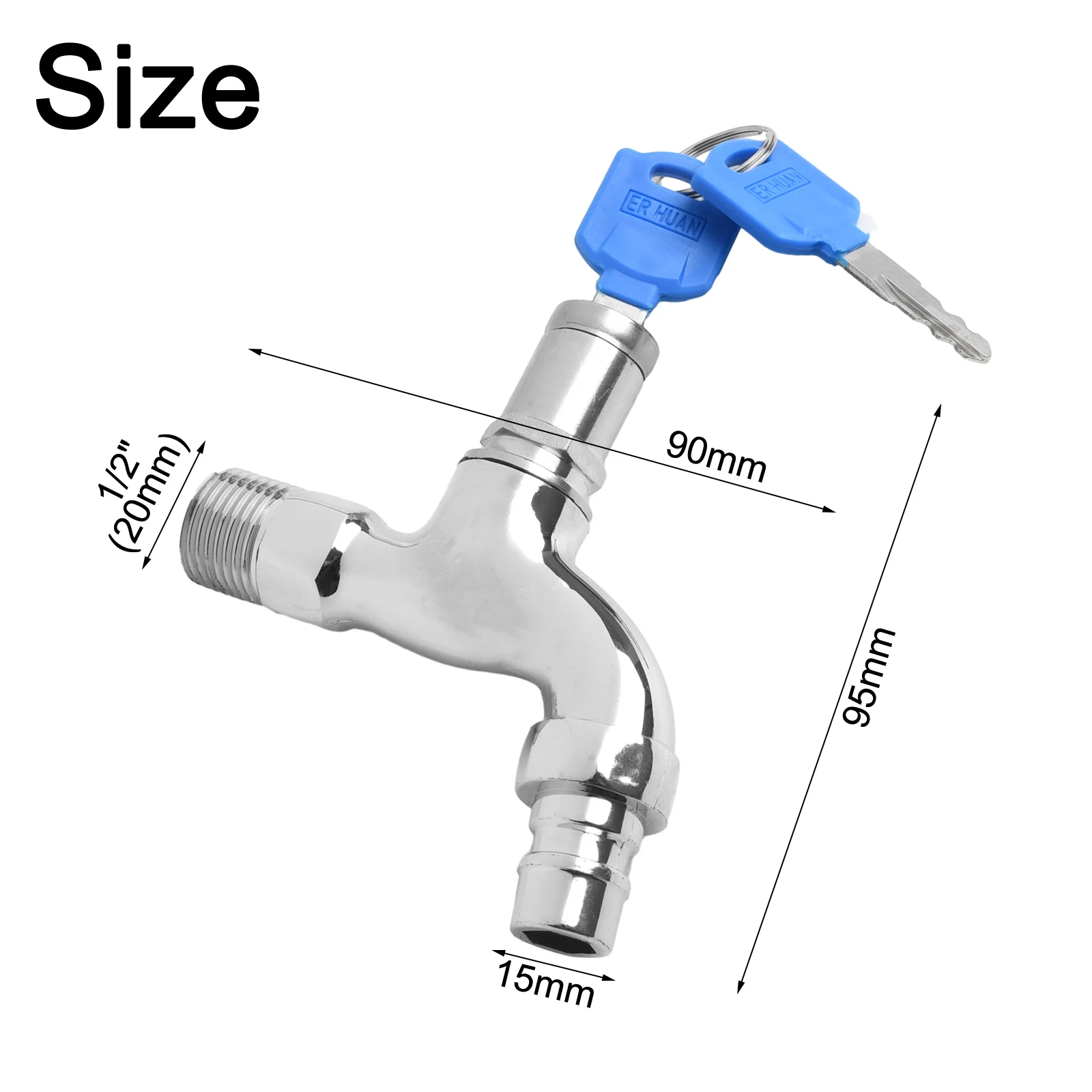 Brand New High Quality Faucet With Key Lock Water Taps 1/2 \