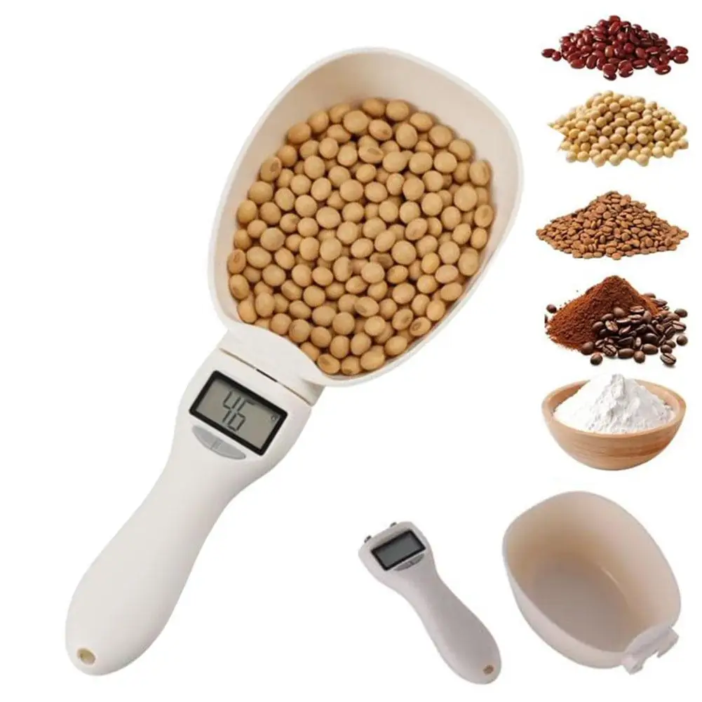 Large Digital Measuring Spoon Scale 3g-800g High Precision 1g Increment 4 Units Convert Detachable Food-Grade Weighing Scoop