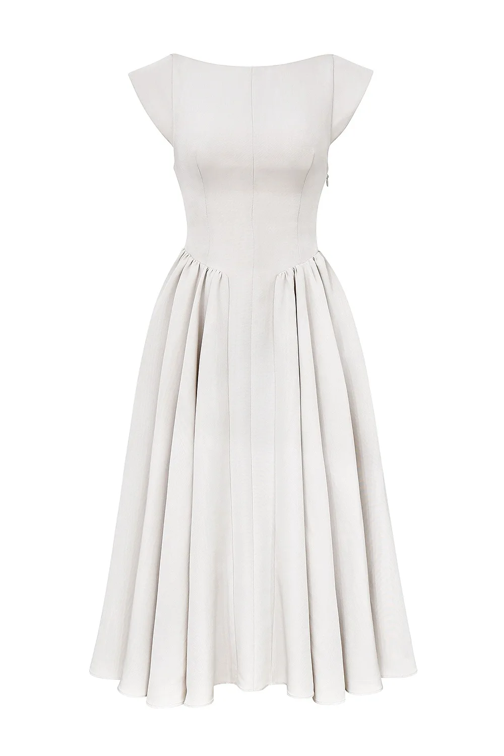 

Vintage Round Neck Backless Mesh Long Dress With Pockets