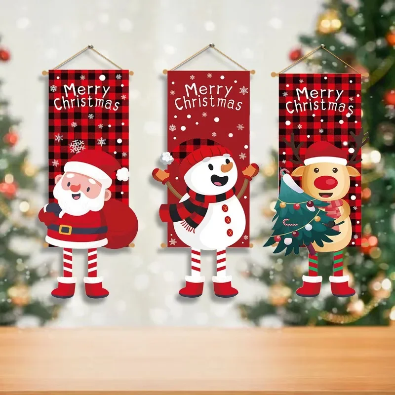 

Christmas New Long-legged Cartoon Doll Hanging Flag Shopping Mall Bar Layout Props Atmosphere Pendant, Scene Cloth Hanging Flag