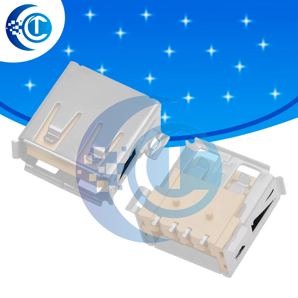 10PCS PCB Mount USB-A Female Connectors - Reliable Standard Solder Jacks for DIY Electronics
