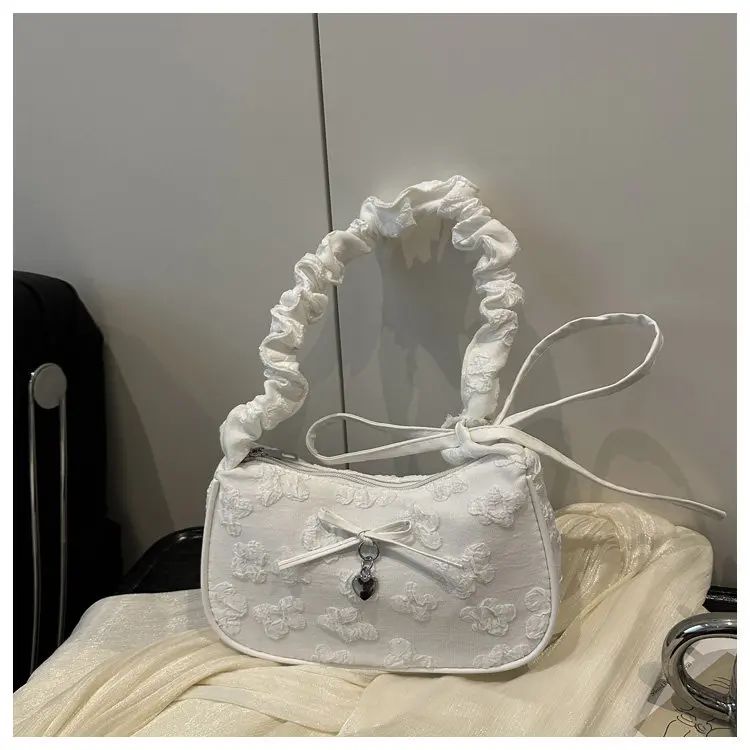 

Women ‘s Cloud Print Underarm Bag New Summer Unique Design Premium Texture Pleated Shoulder Crossbody Bag Sweet Commuter Handbag