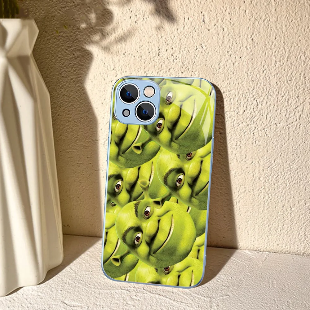 Cartoon Moive S-shreks Phone Case For IPhone 14 13 12 Mini 11 Pro XS Max X XR 14 Plus Tempered Glass Cover