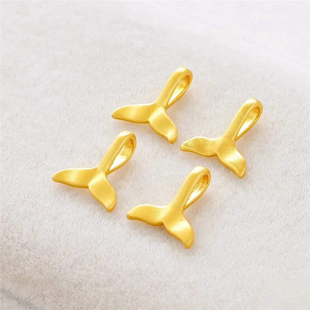 

18K Gold Matte Gold Whale Tail Pendant Pendant DIY Handmade Pendant Bracelet Necklace Jewelry Accessories