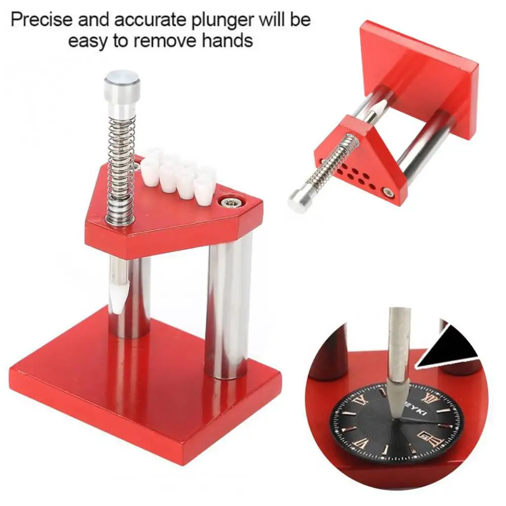 

Watch Hand Plunger Puller Remover with 9pcs Plastic Dies Set Watch Parts Needle Press Loader Watchmaker Repair Tools Accessories
