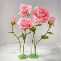 Marriage Decor Giant Rose Paper Flower Wedding Road Guide Flower Stand Birthday Party Backdrop Decor Window Display Rose Flowers