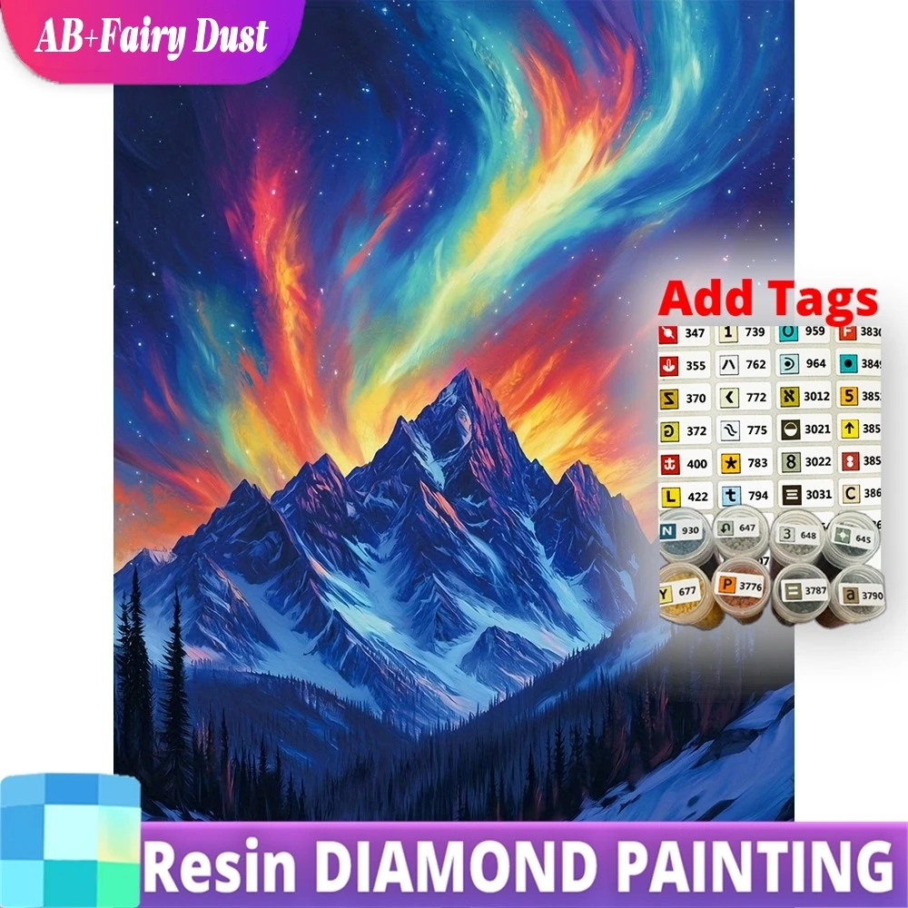 

Смола AB Фея Пыль Полный Квадратный Круглый Алмазная Вышивка Пейзаж Гора Новое Прибытие Картина DIY Мозаика Ручная Работа Хобби