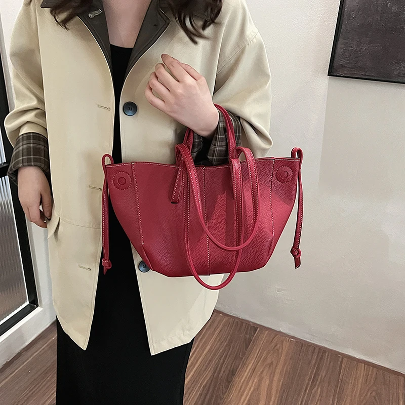MOODS Branded Underarm Shoulder Bags For Women 2024 Latest Luxury Designer Handbags Soft PU Leather Large Capacity Shopping Tote
