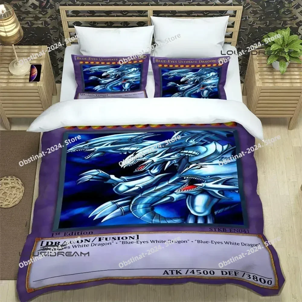 YU-GI-OH! Card Bedding Set Print With Pillowcase Bed Duvet Cover Soft Single Double Queen Super King Size luxury birthday gift
