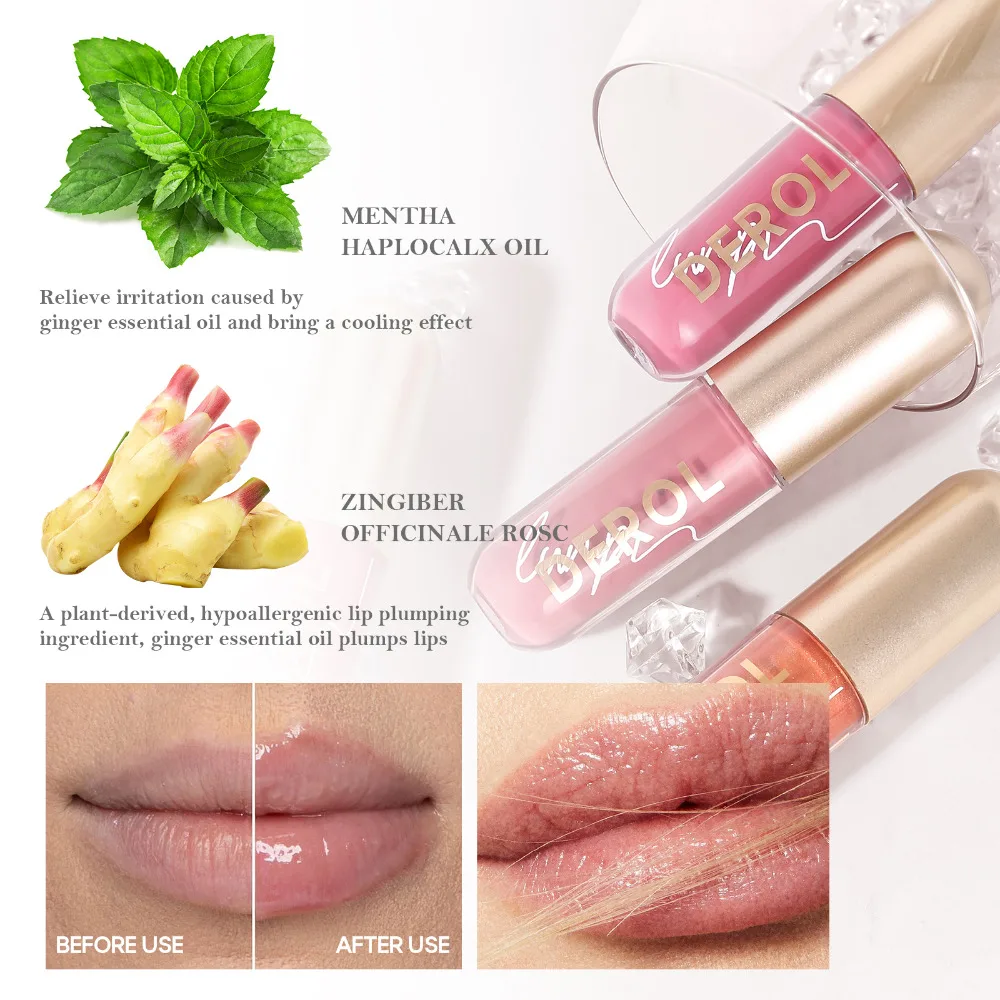 Planta Natural Durando Hidratar, Fade Lip Glaze, Lábios Gordos Cor, Pimenta Líquida, Fade Lines, Strong Lip Gloss, Gengibre