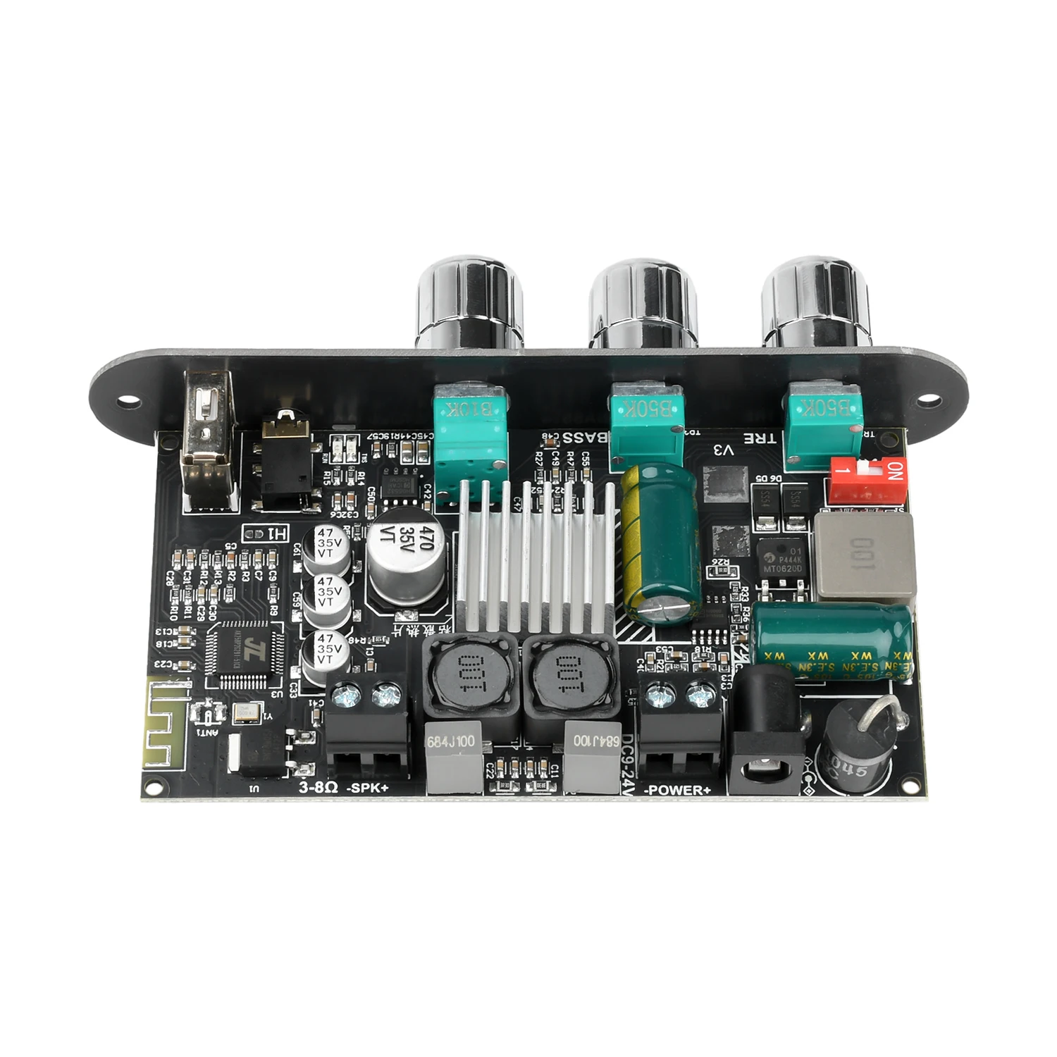 100W BT-Verstärkerplatine ZK-1001U mit Boost Mono Höhen- und Bassregelung TWS DIY-Lautsprecher TPA3116D2 AMP AUX USB-Eingang Bass-/Hochtonregelung – Detail 13
