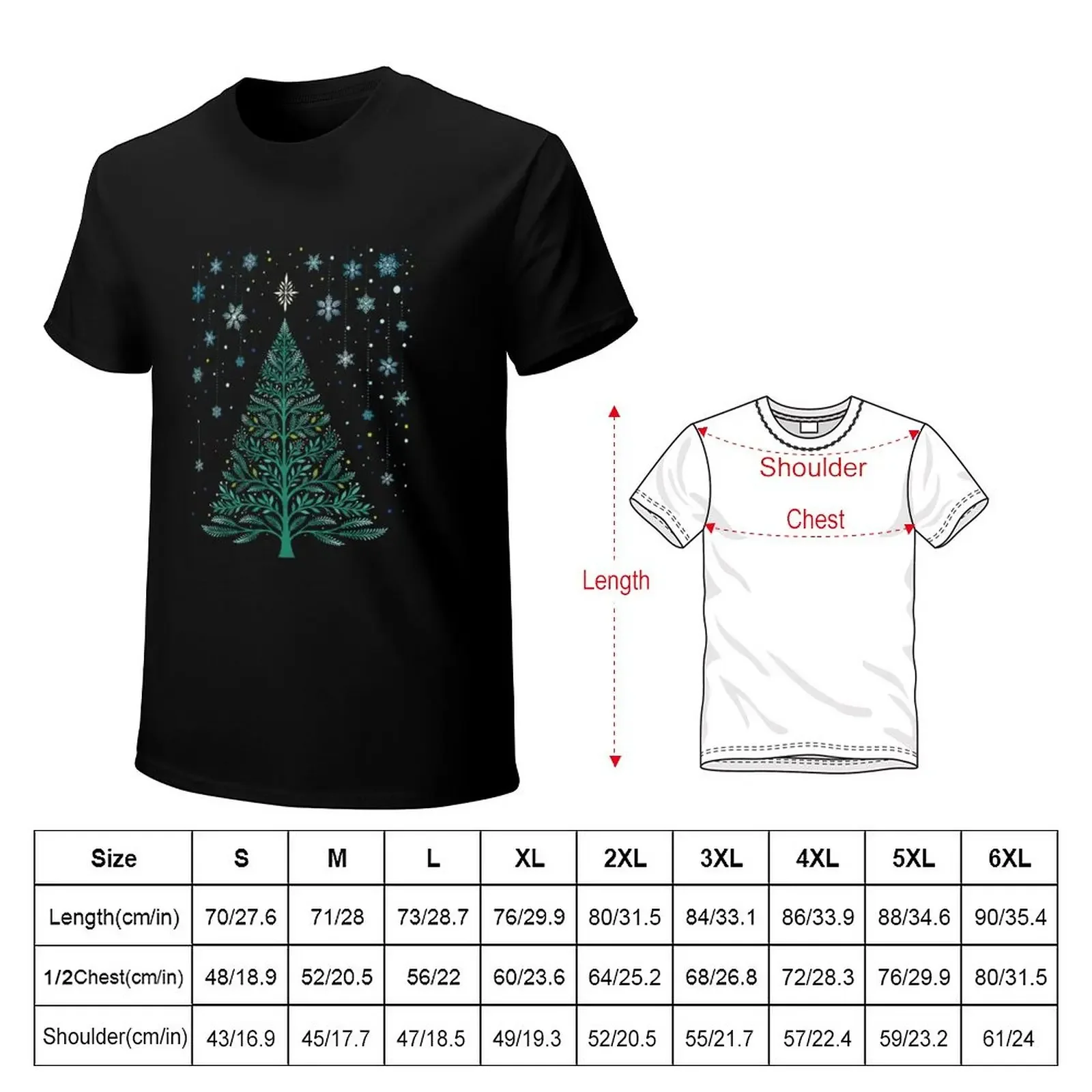 Christmas Night Tree - Snowy T-Shirt sweat oversizeds Men's clothing sweat summer clothes for a boy mens t shirt graphic