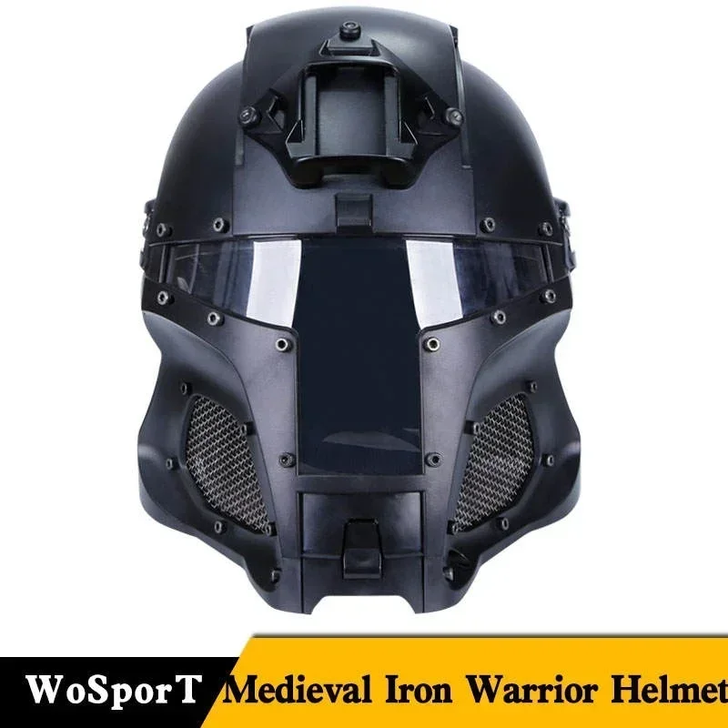 Airsoft Full Face Helmet Mask Safety Tactical Combat Helmet Adjustable Wargame CS Paintball Shooting Helmet Mask