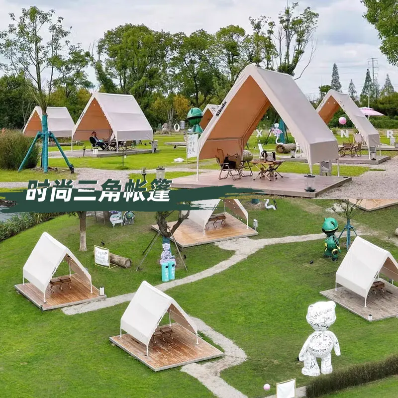 Outdoor triangle tent barbecue catering awning new camping homestay canopy house type sun protection stall