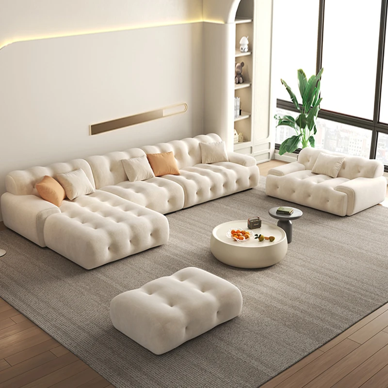 Sectional Nordic Living Room Sofa Leather Luxury Puffs Modular Living Room Sofa Accent Bed Muebles Para El Hogar Home Furniture