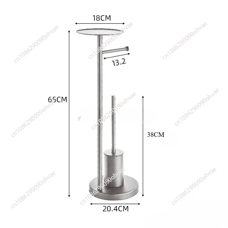 Toilet Paper Holder Household Odor Proof Floor Standing Storage Rack Hotel Bathroom Black Stainless Steel Toilet Brush
