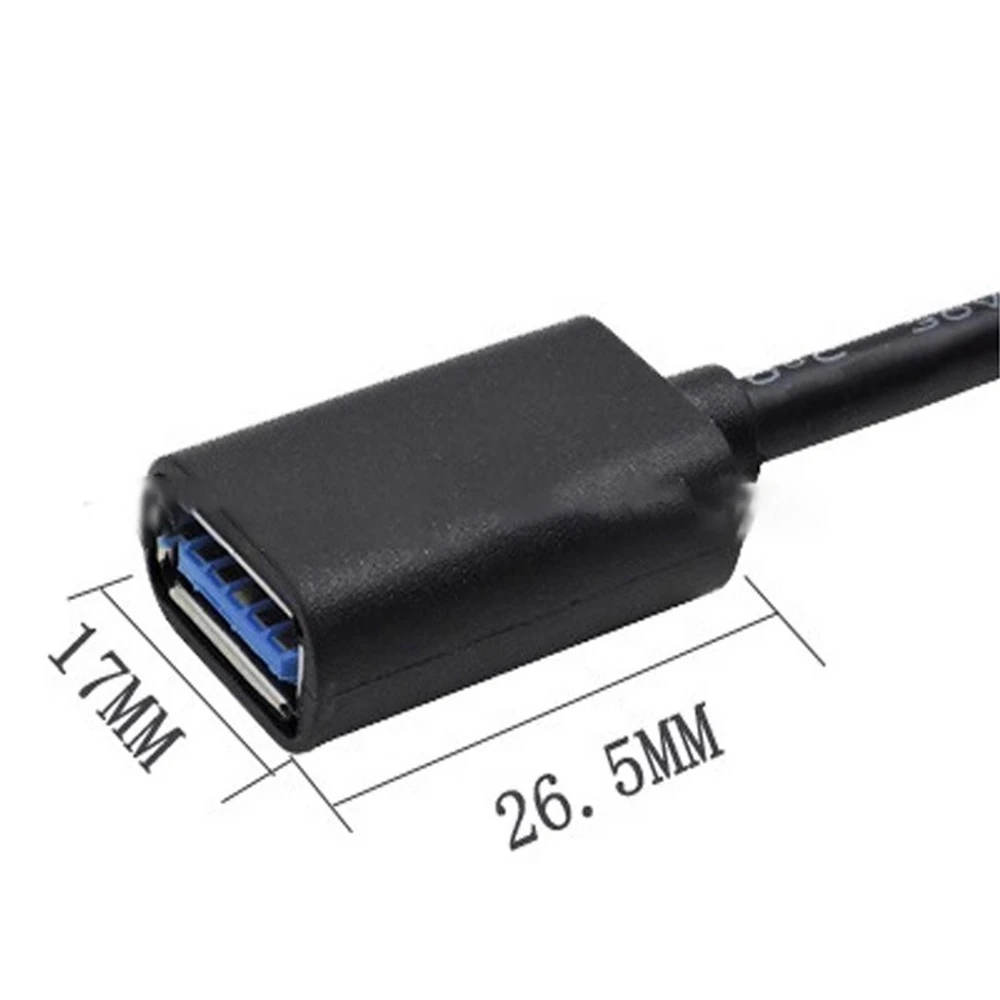 USB 3.0 male to female elbow extension line, left and right 90 degree elbows connected to USB flash drive mouse keyboard data ca