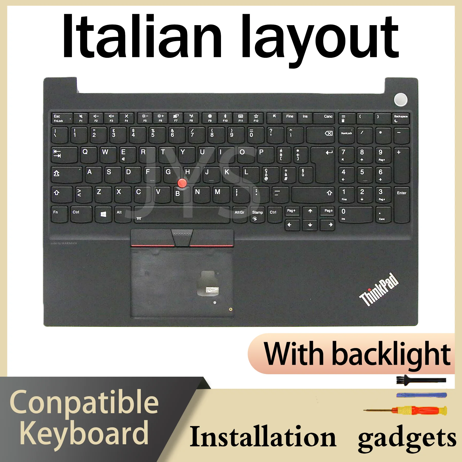 Suitable for Lenovo Thinkpad E15 GEN1 C-COVER Backlit Keyboard CAFR Italian KR Latin Spanish NO NORD PT Russian SE SI TR Layout