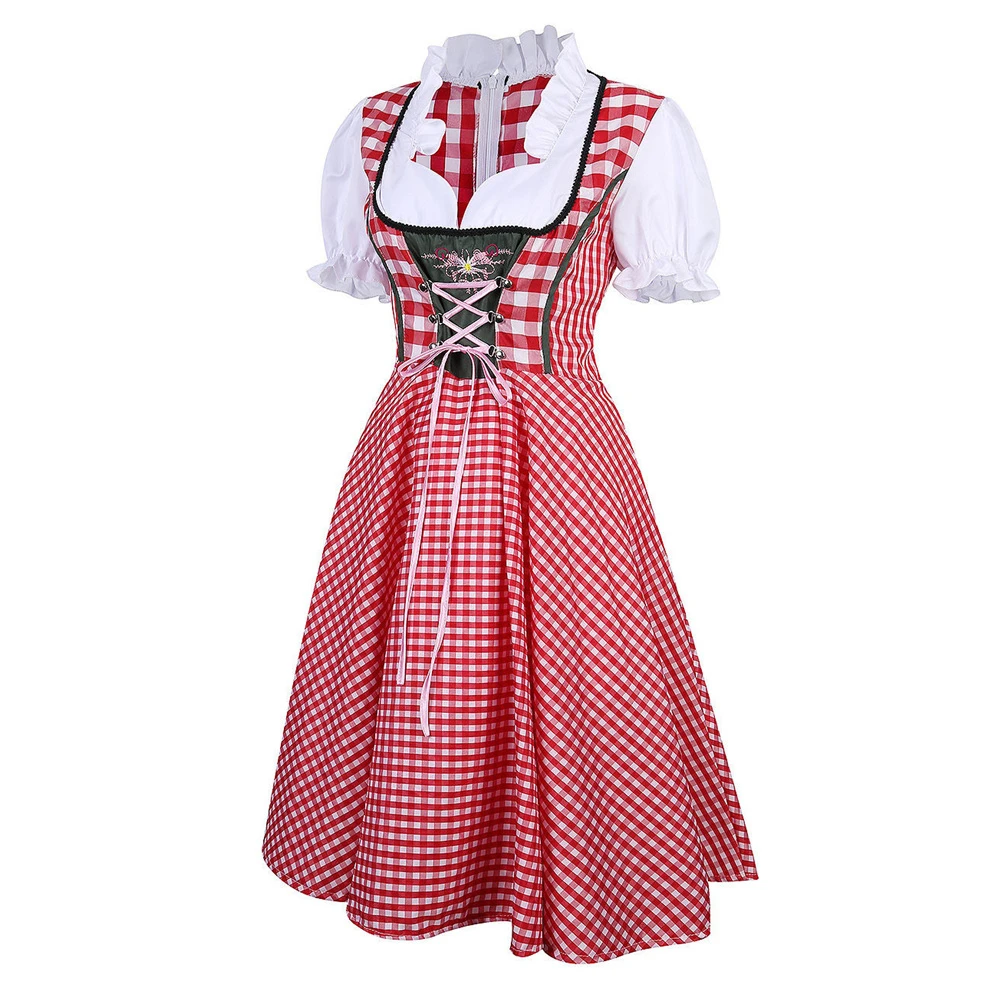 Plus size oktoberfest kostüm für frauen deutsch bayerisches traditionelles dirndl kleid