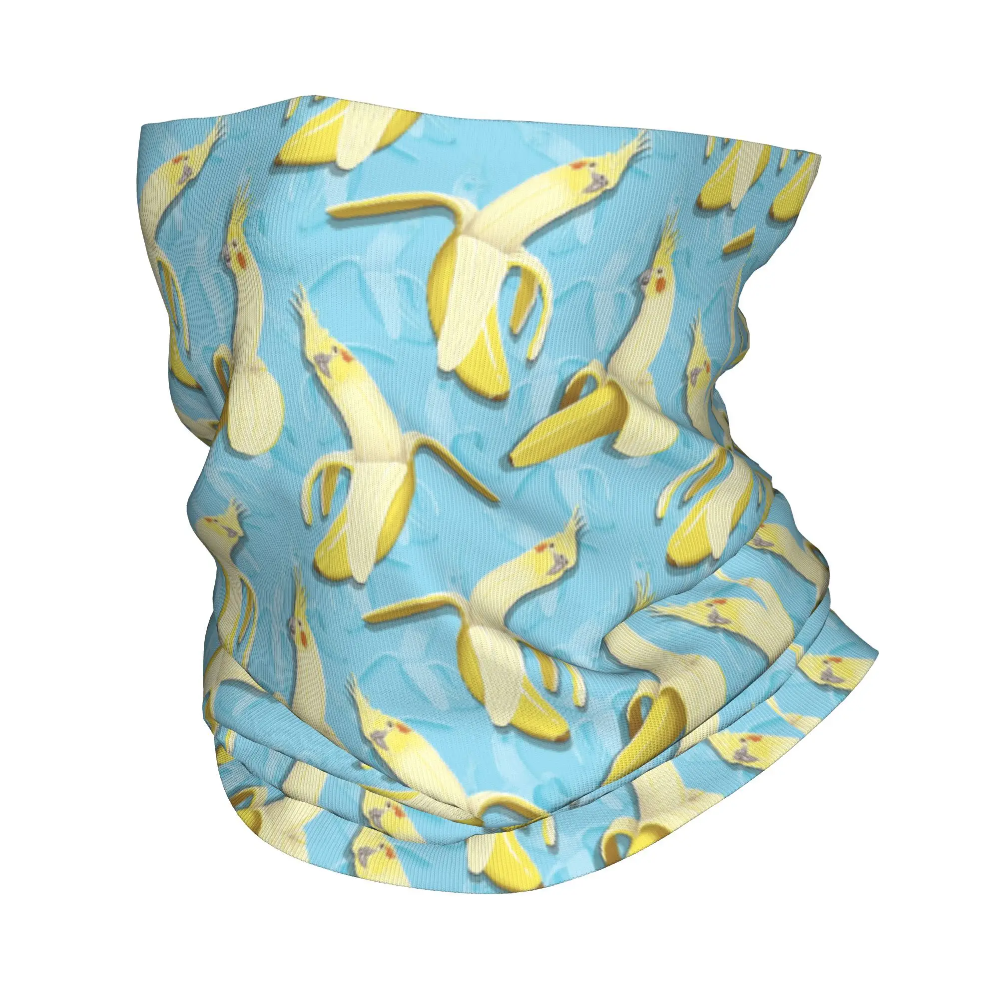 

Bananaaaa Cockatiel Banana Pattern Bandana Neck Gaiter Printed Wrap Scarf Headwear Riding For Men Women Adult Windproof
