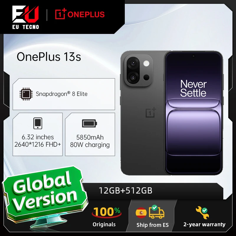 Version internationale du smartphone OnePlus 13s 5G 12 Go + 512 Go, processeur Snapdragon 8, batterie de 5 850 mAh, appareil photo 50 Mpx, téléphones mobiles OnePlus dotés de l'IA