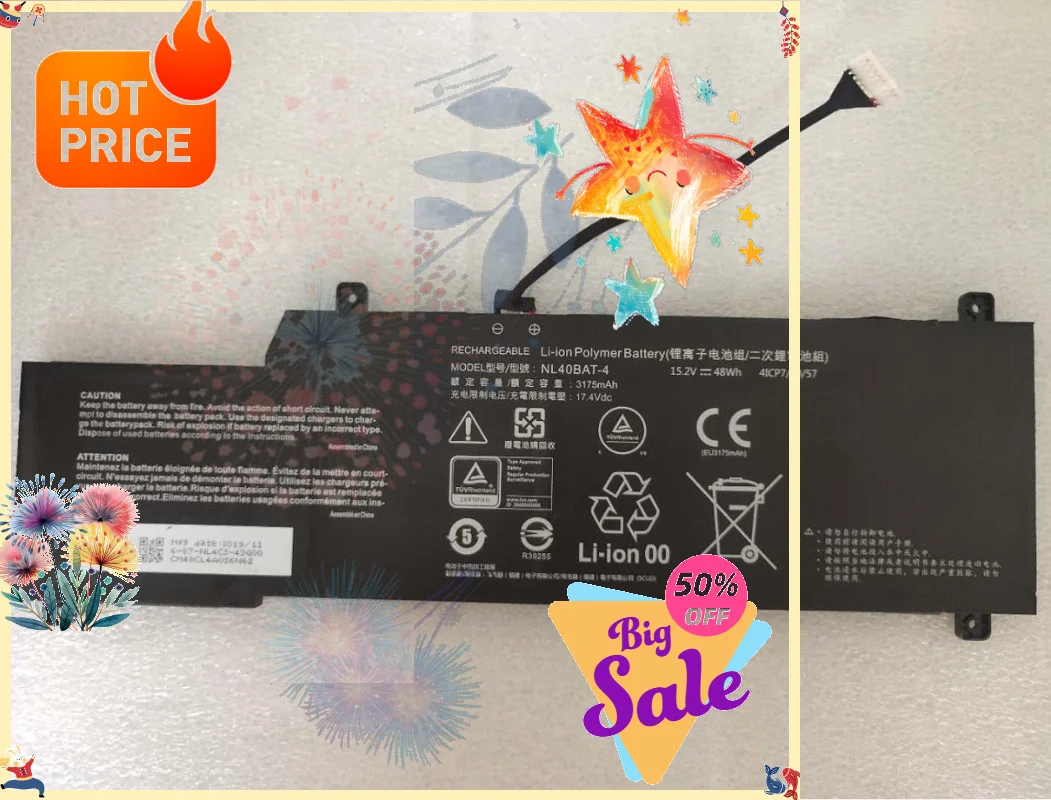 NL40BAT-4 6-87-NL4AS-54J01 Battery For Machenike Machcreator-A NL40PU2 NL40GU NL50G1 NL50GU NL50RU NL55AU