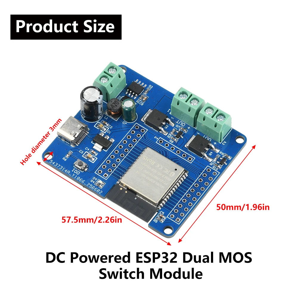 DC 5-60V ESP32 2/4-Way MOS Switch Module Single-Way Relay Module ESP32-32E Module WIFI Bluetooth Development Board UART Burning