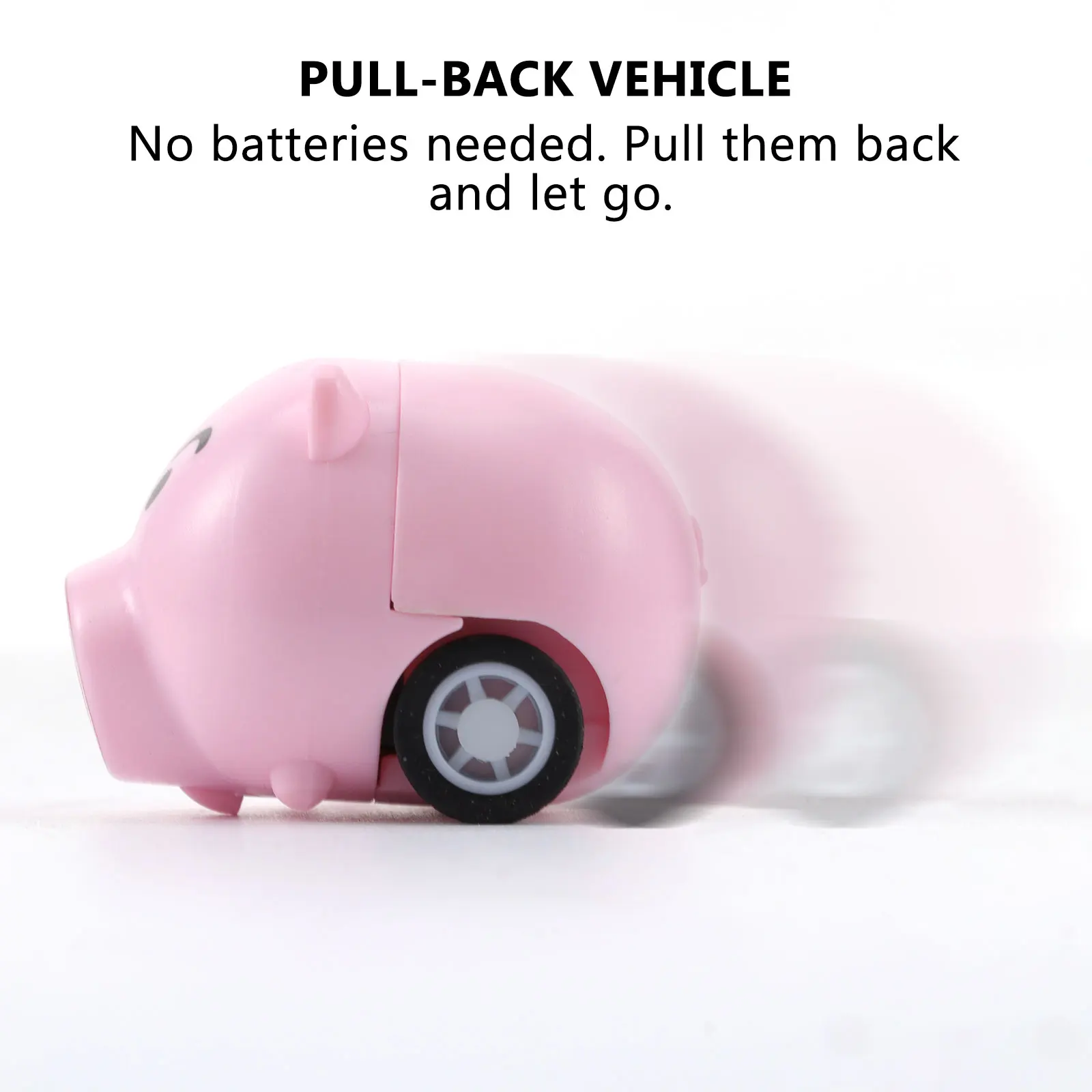 

12 Pcs Mini Animal Pull-back Car Toys for Kids Puzzle Cars Plastic Preschool Race