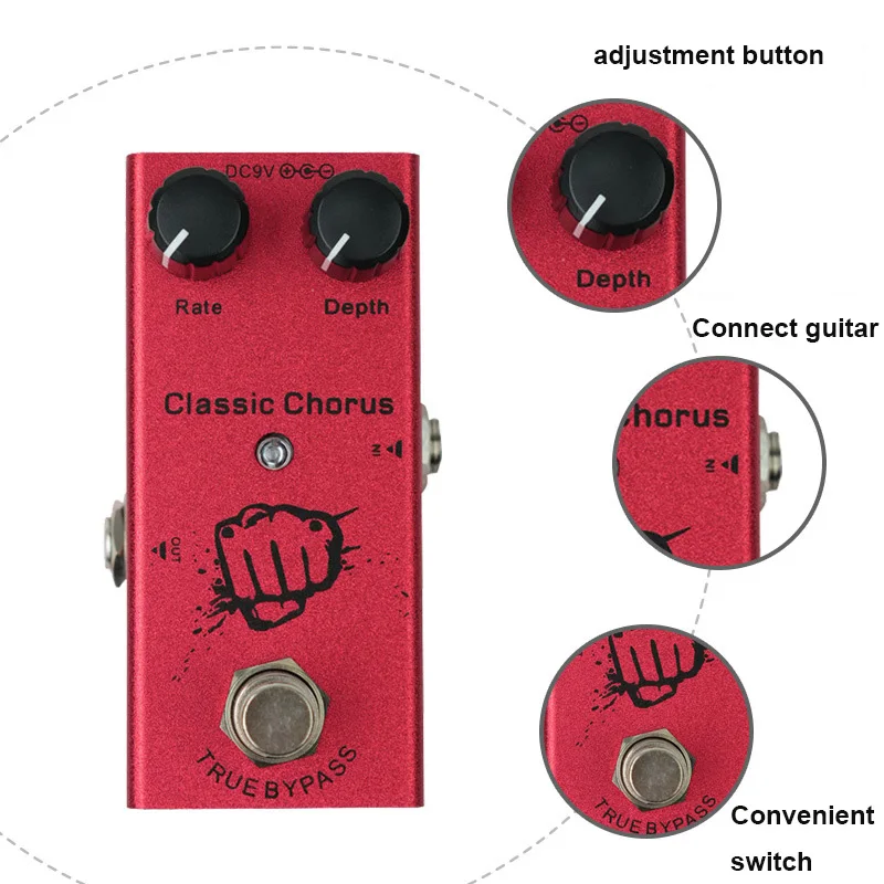 Electric Guitar Effect Pedal Overdrive/Distortion Crunch/US Dream/Chorus/Vintage Phase/Digital Delay/Tremolo Guitar Effect Pedal view 2