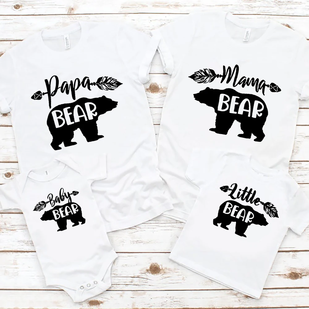 

Bear Family Matching Outfits Mama Papa Kid Baby Bear Shirt Baby Shower Gifts Camp T-shirts Family Group Shirts Baby Clothes