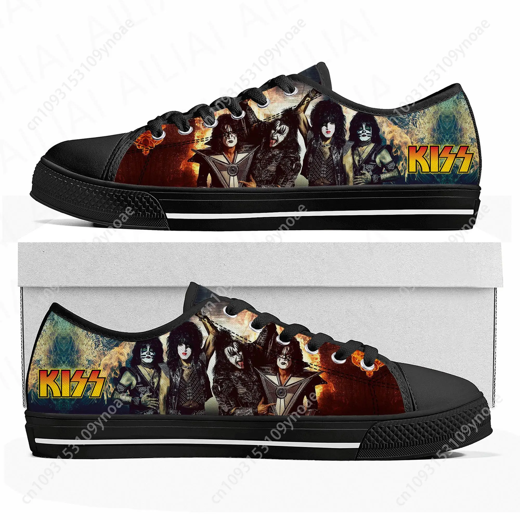 

Heavy Metal Kiss Rock Band Music Low Top High Quality Sneakers Men Women Teenager Canvas Sneaker Casual Couple Shoes Custom Shoe