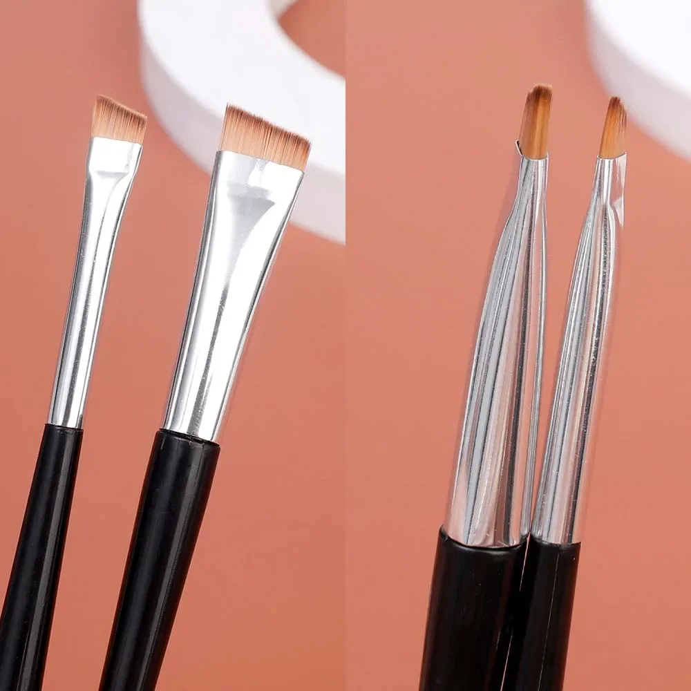 Pennello per sopracciglia piatto a doppia testa da 20 pezzi pennelli per trucco ultrasottili per sopracciglia pennello per Eyeliner pennello per contorno sopracciglia sottile