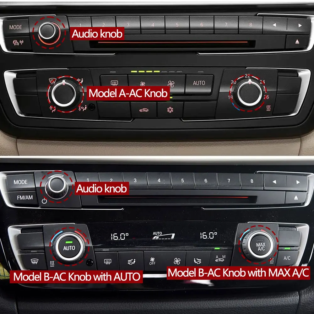 Front Dashboard Volume Audio Knob Air Conditioning Control Button Cover For BMW F20 F21 F22 F23 F87 F30 F31 F34 F32 F33 F36 F82