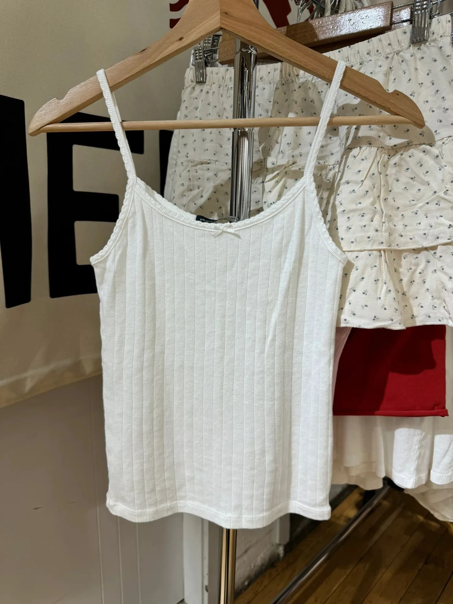 Lace Trim Eyelet White Slim Tank Tops for Women Summer Bow Sleeveless Cotton Camisole Vintage Sweet Cute Preppy Style Basic Tops