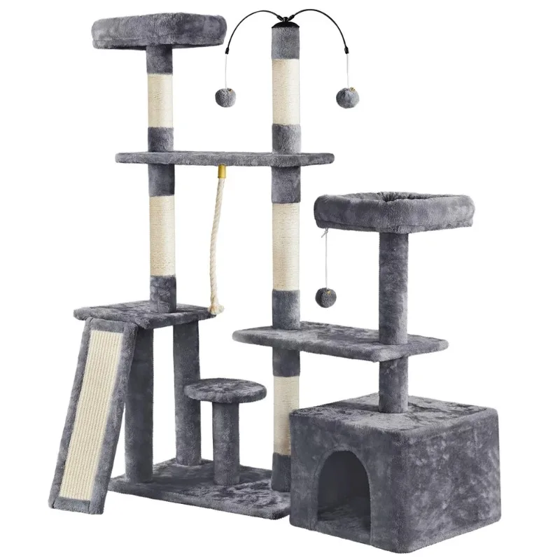 Imagem -03 - Multilevel Plush Cat Tree Activity Tower Play Center com Sisal Coçar Posts