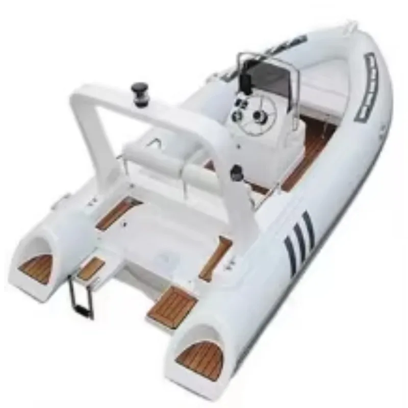 

16ft Sport Fiberglass/Aluminum Rib 480 Inflatable Boat Outboard Engine Deep V Hull Easy To Transport