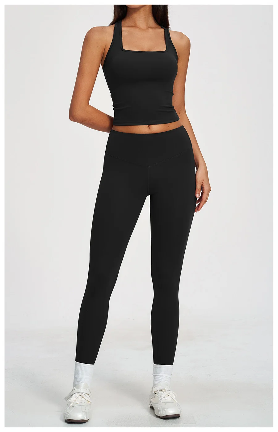 Yoga-Set 2-teilig Damen Fitness Sportbekleidung Naked Feel Sport-BH Gym Laufhose Po-Formende Leggings Workout-Outfit Activewear – Detail 31