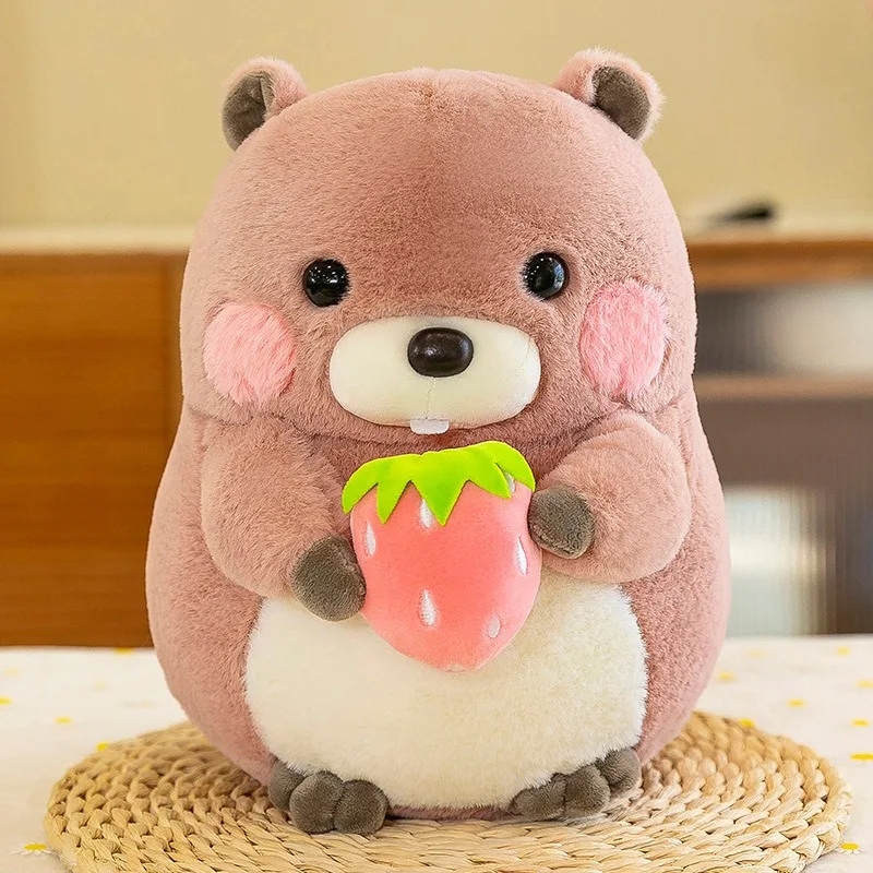 Kawaii 20/30/40cm 귀여운 Marmot 플러시 장난감 어린이를위한 음식 플러시 베개를 들고 부드러운 사랑스러운 햄스터 생일 어린이 선물