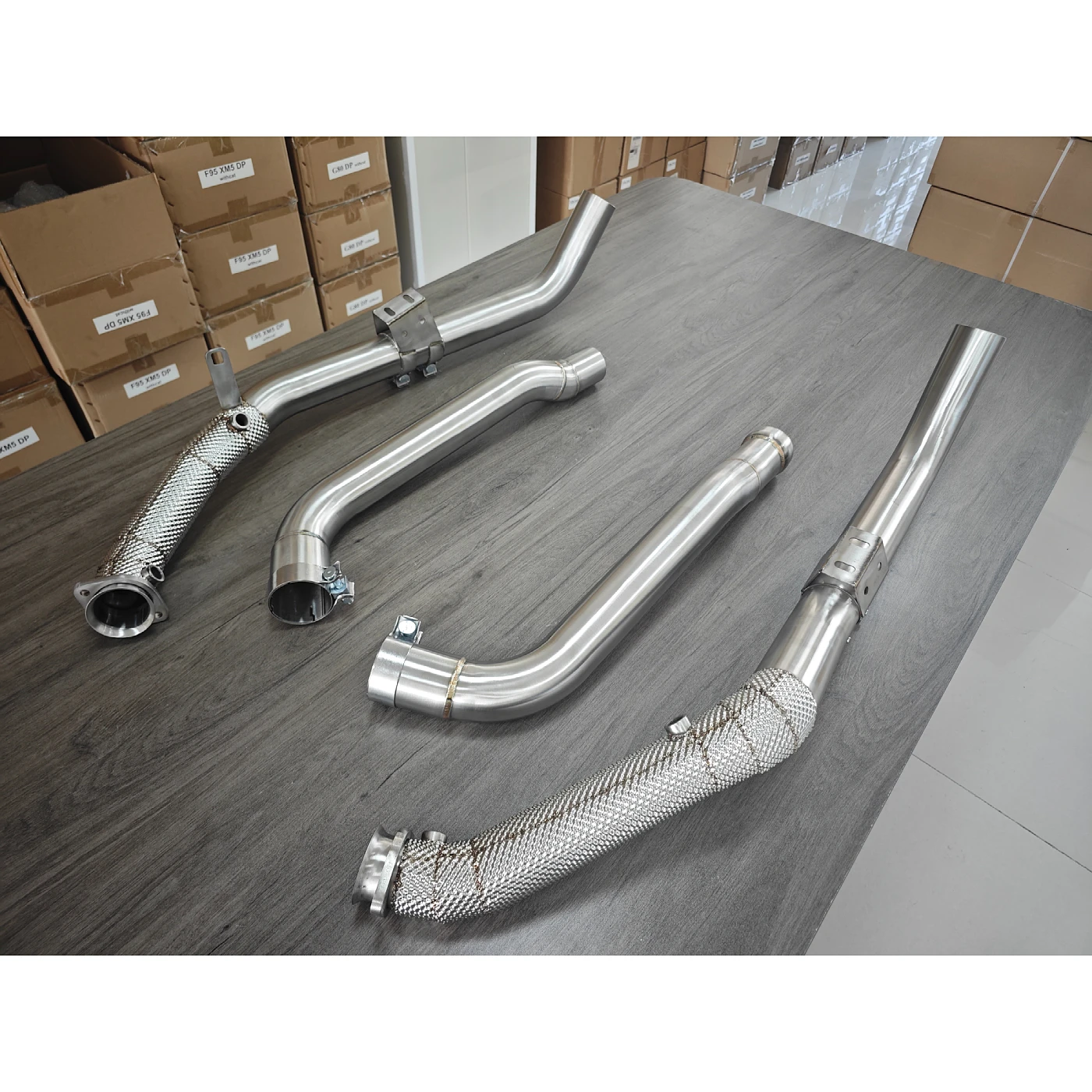 AKS Stainless Steel Heatshield Downpipe For Mercedes-Benz W212 E63 AMG Downpipe