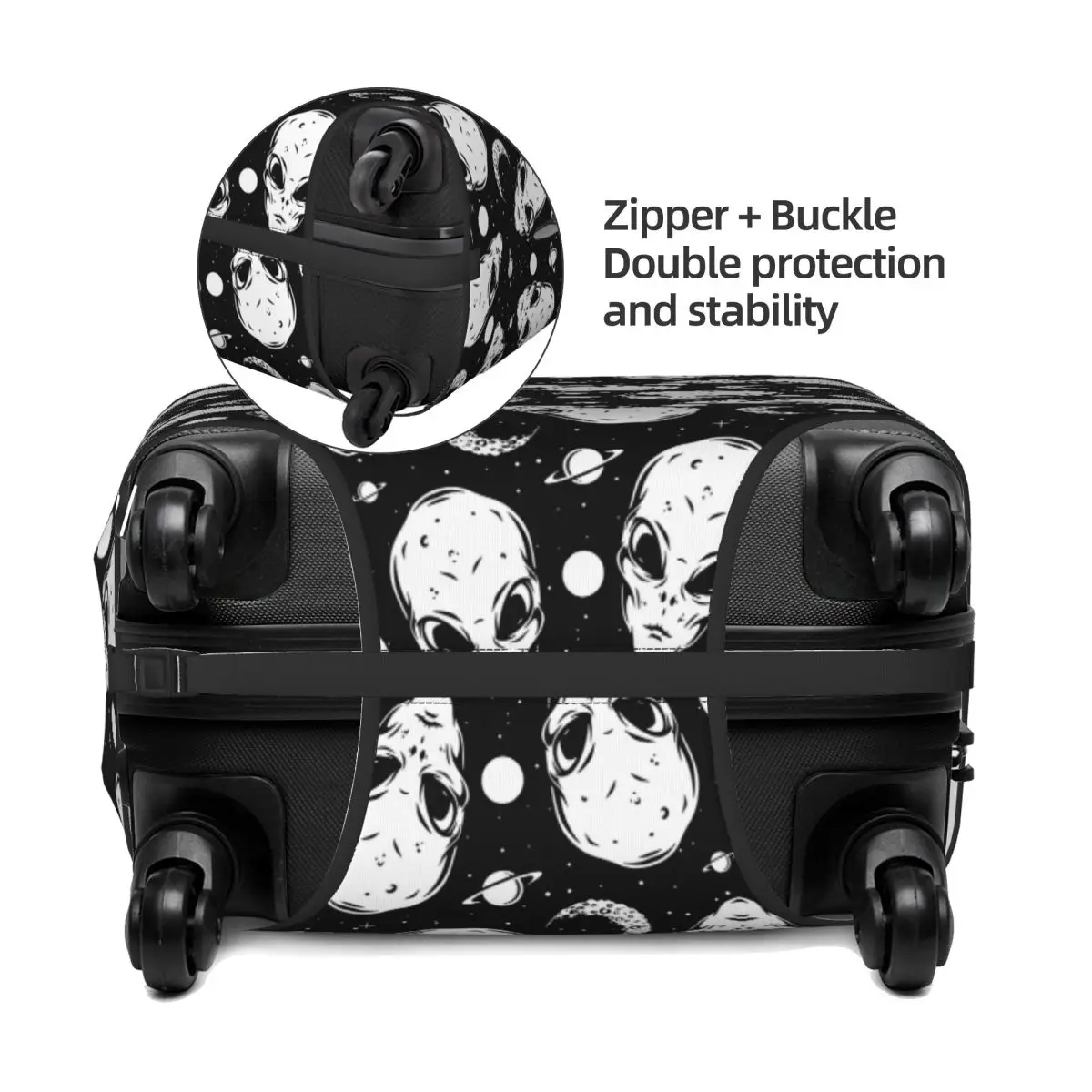 مخصص هالوين مخيف الغريبة غطاء الأمتعة الأزياء حقيبة حامي يغطي دعوى لمدة 18-32 بوصة #3