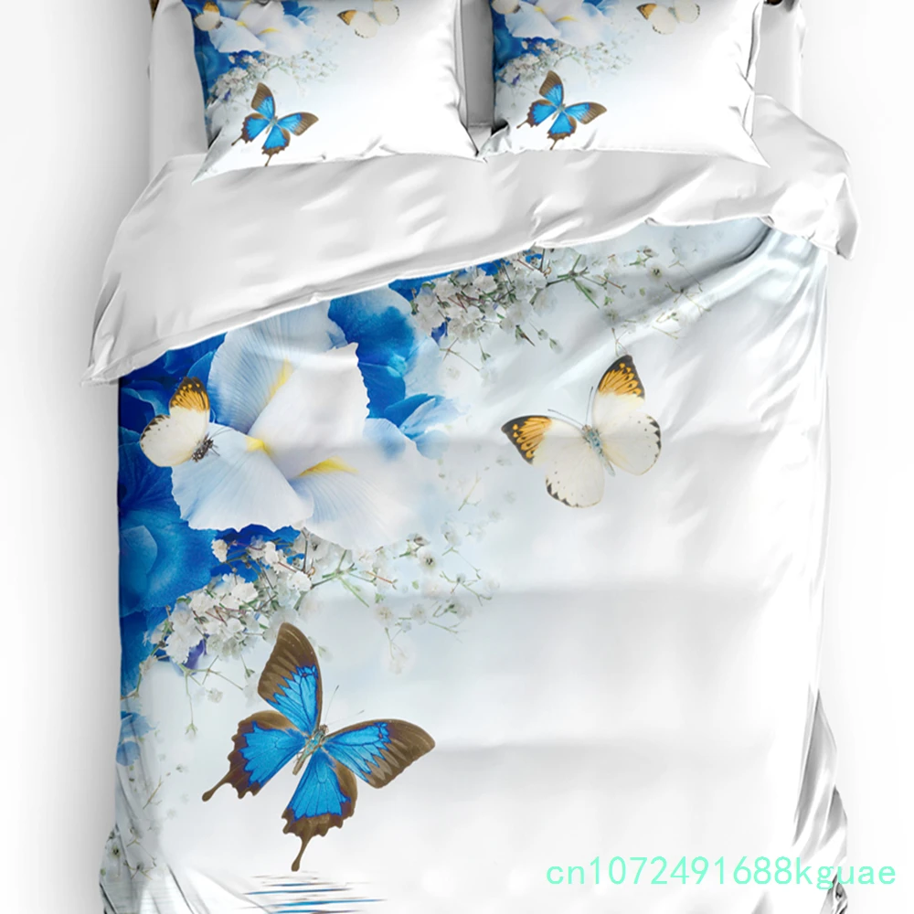 Lily Flowers Retro Duvet Cover Bed Bedding Set For Double Home Textile Quilt Cover Pillowcases Bedroom Bedding Set (No Sheet)