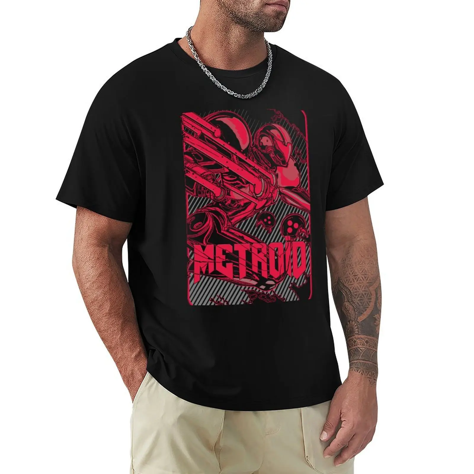 metroid T-Shirt Abstract Pattern Print Top