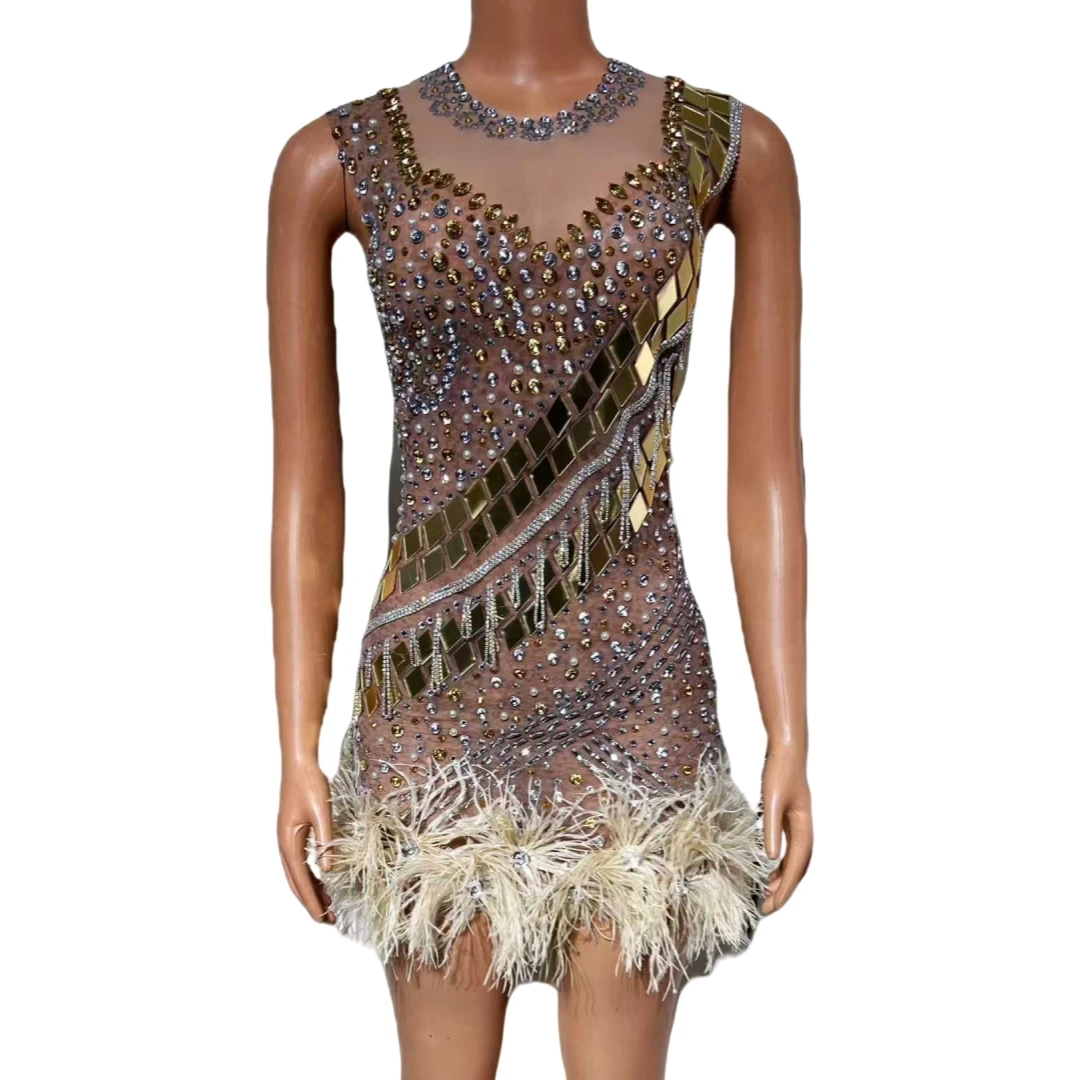 

2025 Sparkly Rhinestone Sequined Sleeveless Dress For Women Goddess Senior Photoshoot Props Celebrate Queen Costumes