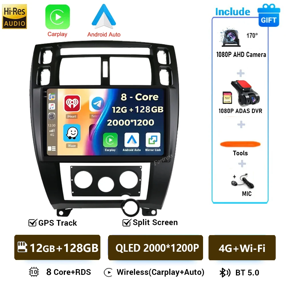 Android 16 Autoradio voor Hyundai Tucson 2004-2013 Multimedia Video Player Navigatie 2 Din DVD Head Unit Stereo Carplay luidsprekers