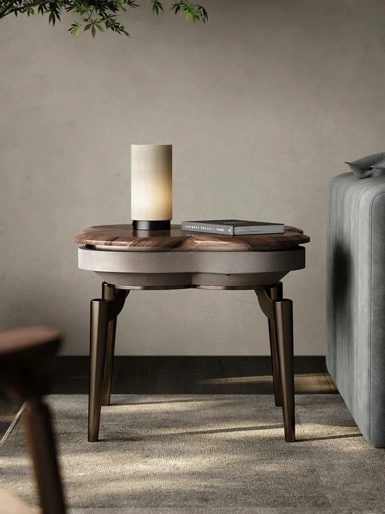 

S1S Легкий роскошный край, несколько высококачественных круглых углов из черного ореха, несколько больших плоских полов для гостиной, небольшой журнальный столик для дома