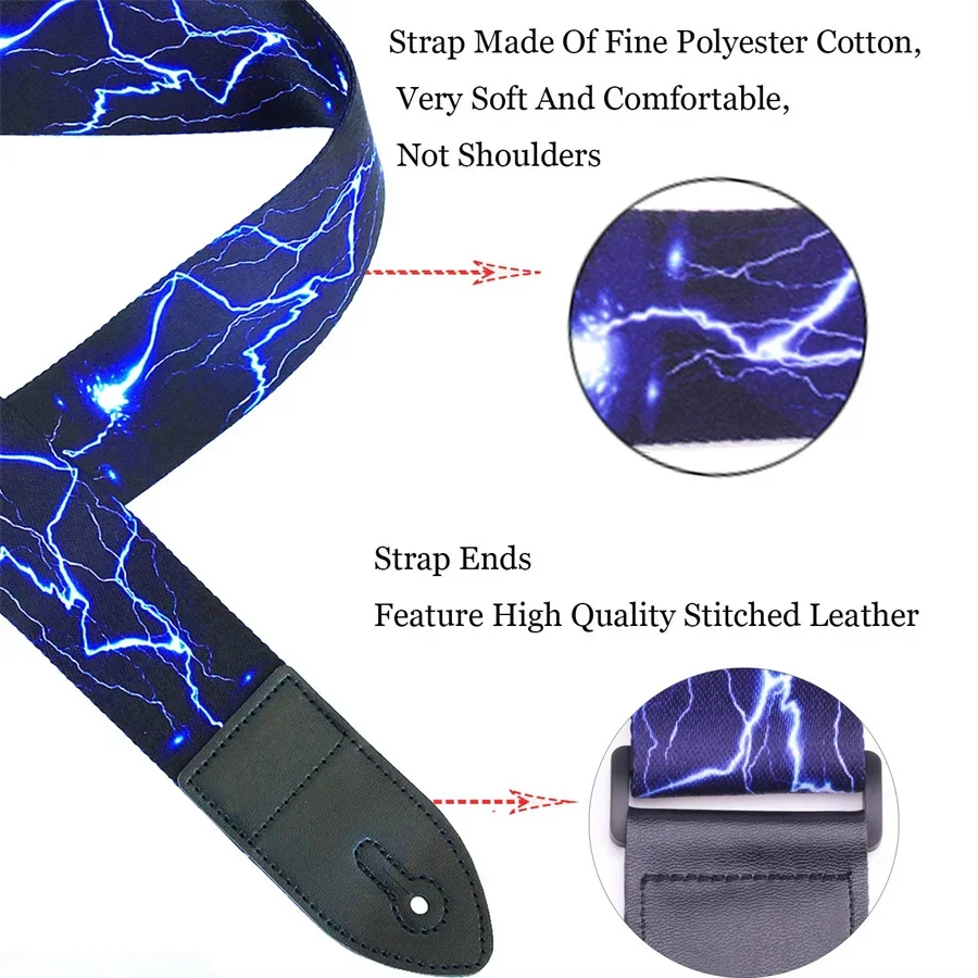 IRIN Universal Electric Classical Folk Guitar Strap PU Leather Ends Adjustable Acoustic Electric Bass Guitar Parts & Accessories