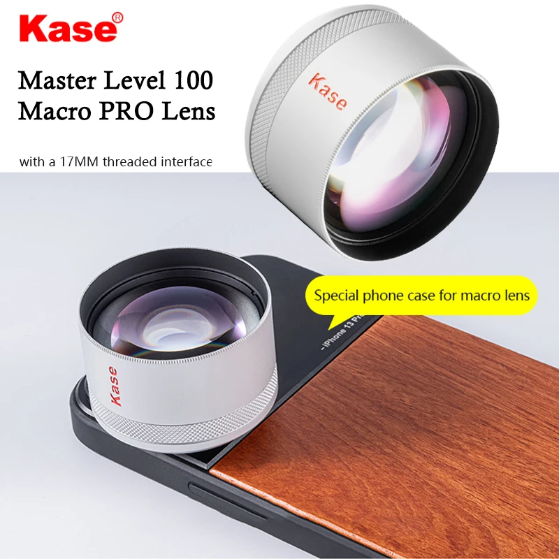 

Kase Universal 17MM Thread interface Phone Macro Lens For Huawei Apple iPhone Xiaomi ViVO OPPO Master Level 100 Macro PRO Lens