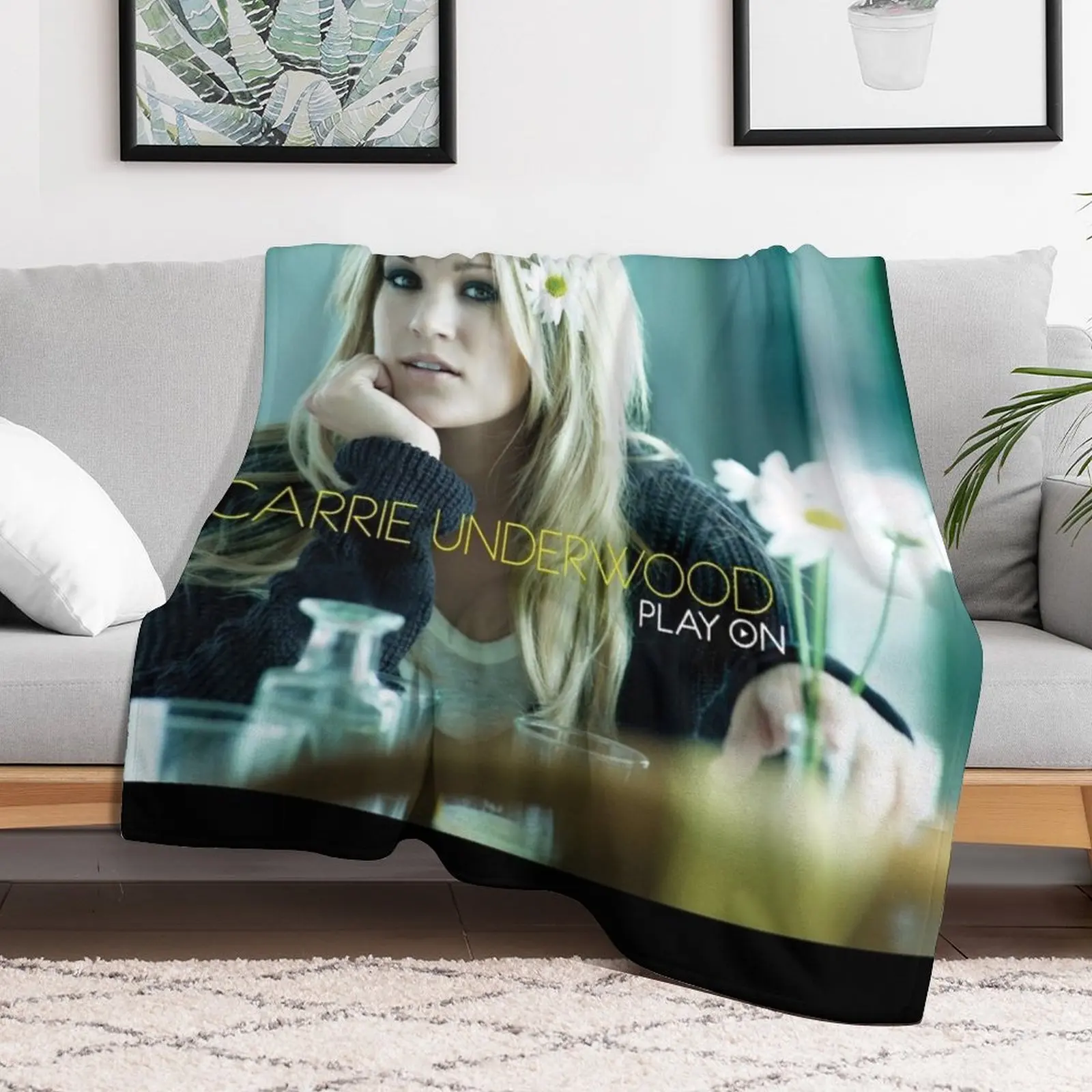 Carrie Underwood play on Throw Blanket Long Lasting Soft Plush Blanket for Daily Use