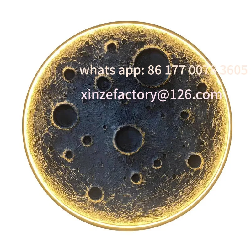 

Customizable 3D three-dimensional relief moon light ambient decoration background wall wall plaster moon mural light